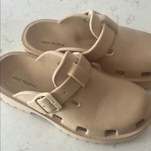 Free People Tan Slip-On Clogs